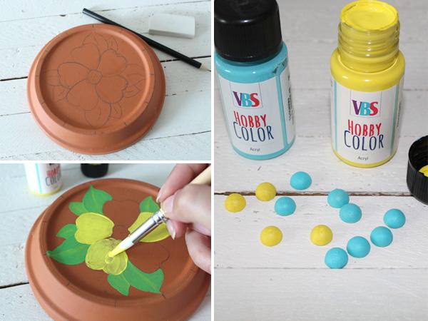 Individuelles Motiv, beispielsweise eine Blume, aufmalen.