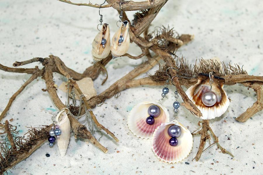 Muschelschmuck selber machen. Kostenlose-Anleitung für Muschelketten und sea shell-Ohrringen