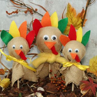 Erntedank – Truthahnstecker aus Jute basteln