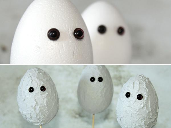 Küken in Betonoptik aus Styroporeiern_Augen Küken in Betonoptik aus Styroporeiern zu Ostern