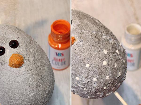 Küken in Betonoptik aus Styroporeiern_Farbe