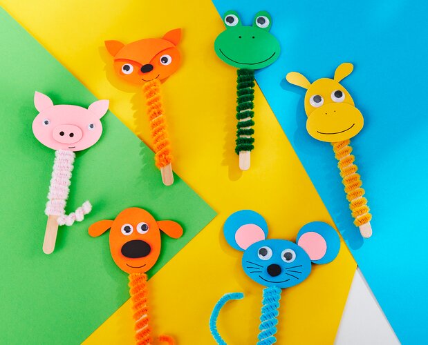 tiere basteln aus holzstäbchen