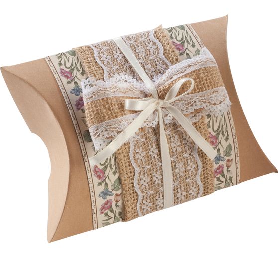 Wstążka jutowa z koronką