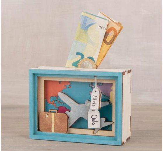 Wood building kit Money box "Journey"