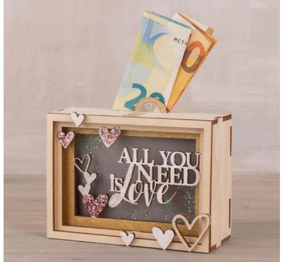 Wood building kit "Love" Money Box