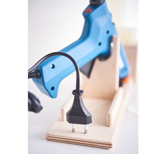 Hot glue gun with holder