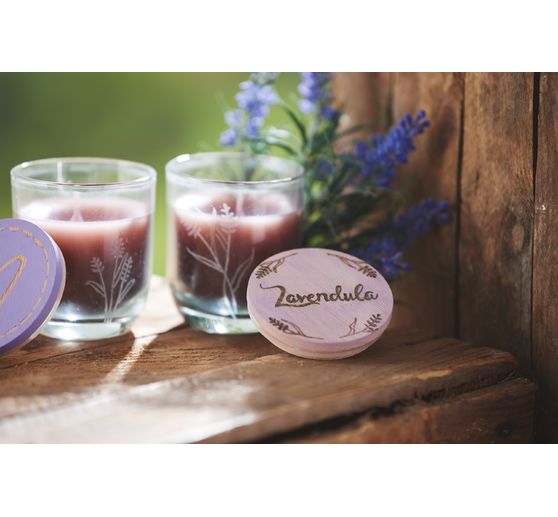 VBS Glass with wooden lid, 2 pieces