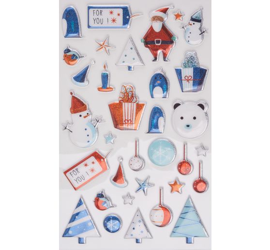 Asortyment naklejek epoksydowych "Boże Narodzenie"