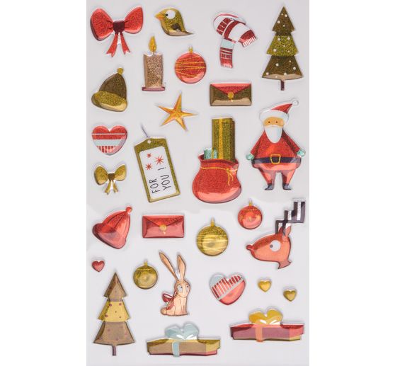 Asortyment naklejek epoksydowych "Boże Narodzenie"