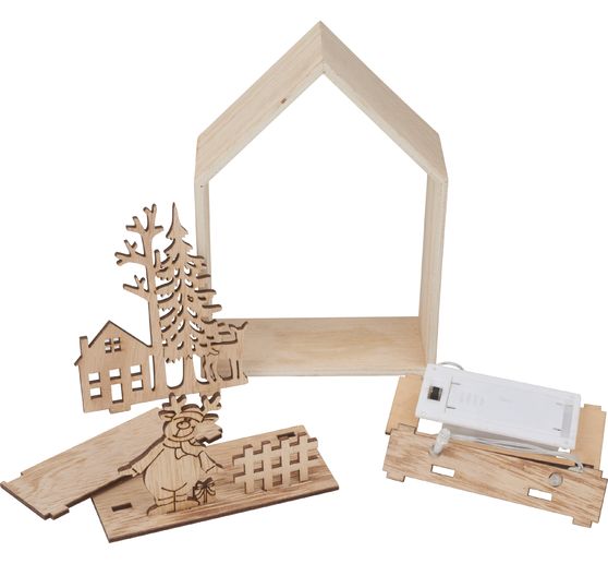 VBS wooden construction set "Winter house", 9 pcs.