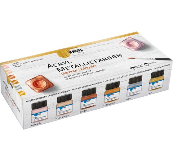 Zestaw metalicznej farby akrylowej KREUL "Glamour Living"