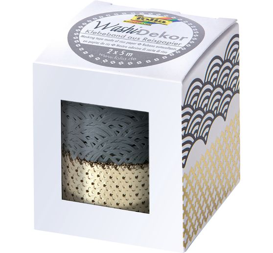 Washi dekor "szary/złoty"