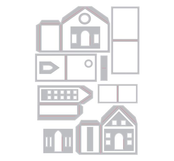 Sizzix Thinlit's Punching Template "Paper Village"