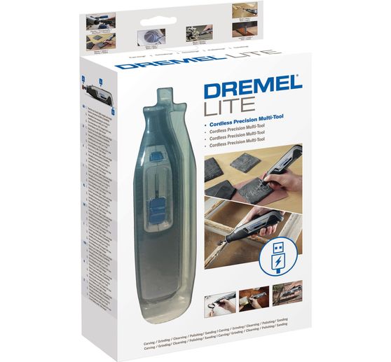 Dremel 7760 Lite, 15-częściowy osprzęt, akumulatorowe narzędzie wielofunkcyjne, kabel USB