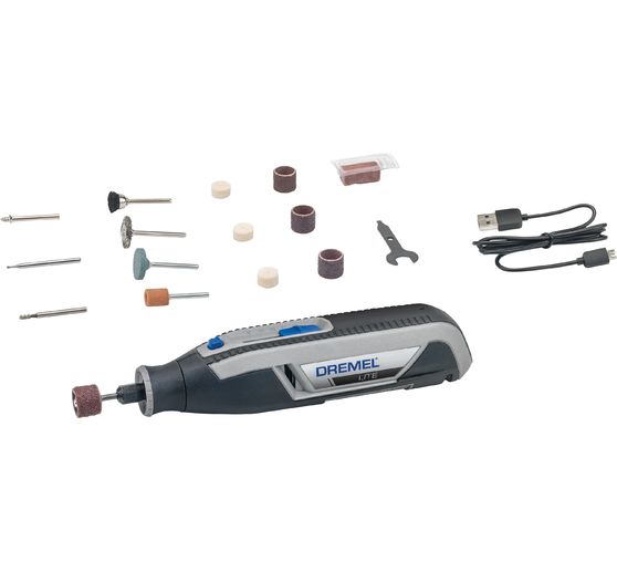 Dremel 7760 Lite, 15-częściowy osprzęt, akumulatorowe narzędzie wielofunkcyjne, kabel USB