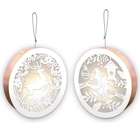 Lightboxy "Ptaki i renifery", zestaw 2 sztuk