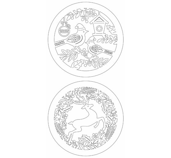 Lightboxy "Ptaki i renifery", zestaw 2 sztuk