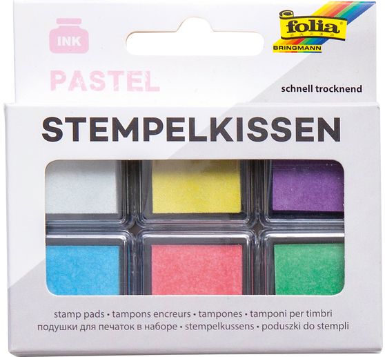Zestaw poduszek do stempli, 6-częściowy, pastelowy