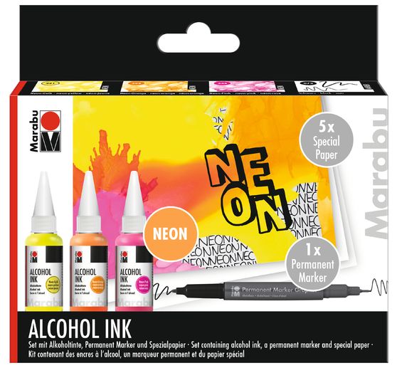 Zestaw tuszów alkoholowych Marabu "Neon"