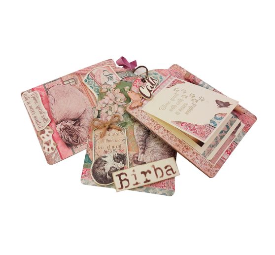 Blok do scrapbookingu "Kot i orchidea"