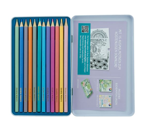 Colorful Moments design box with crayons - Pastel dreams