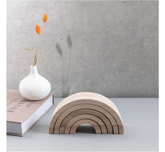 Wooden rainbow, 5 pieces, pine wood