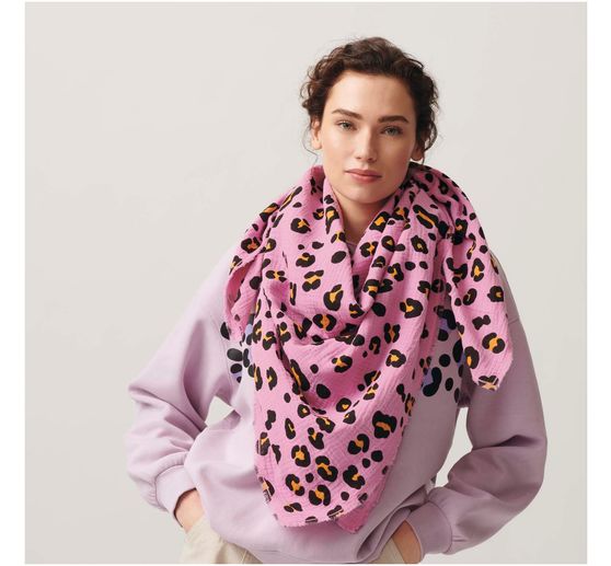 Crinkle muslin cotton fabric "Acid Leo"