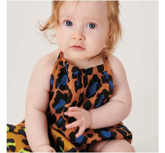 Crinkle muslin cotton fabric "Acid Leo"