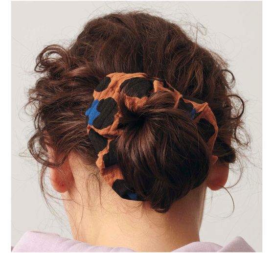 Crinkle muslin cotton fabric "Acid Leo"