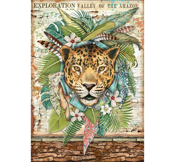 Słomkowa jedwab z motywem "Jaguar"