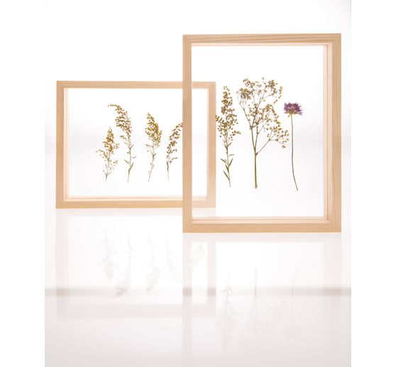 Rico Design wooden frame nature with double acrylic disc, 20 x 25 cm