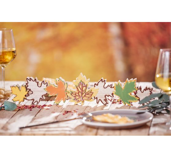 VBS Wooden decoration "Row of leaves"