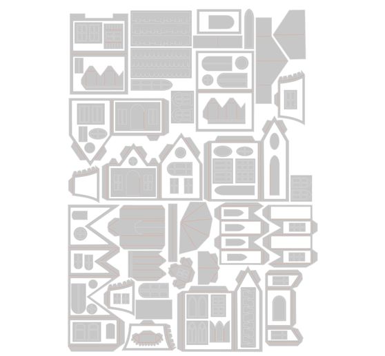 Zestaw wykrojników Sizzix Thinlits "Village Collection by Tim Holtz".