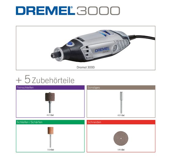 DREMEL 3000, w tym 5-częściowe akcesoria