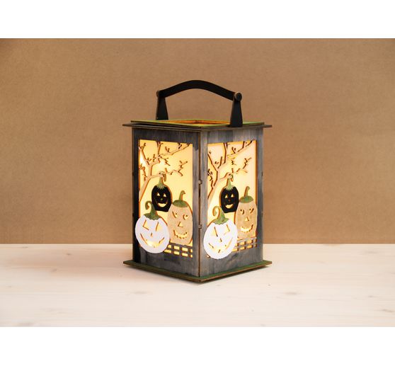 Drewniany lampion "Halloween", zestaw 