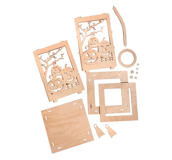 Drewniany lampion "Halloween", zestaw 