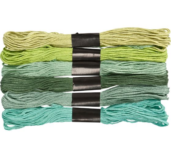 Zestaw nici do haftu "Odcienie zieleni"