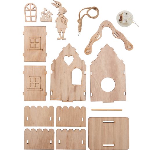 VBS Wooden building kit "Rabbit houses", with LED