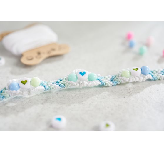 Zestaw koralików, okrągłe, serca