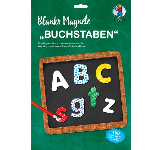 Blank magnetic letters, 100 pieces