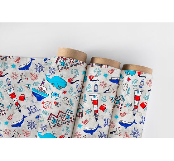 Motif fabric linen look "Maritim"