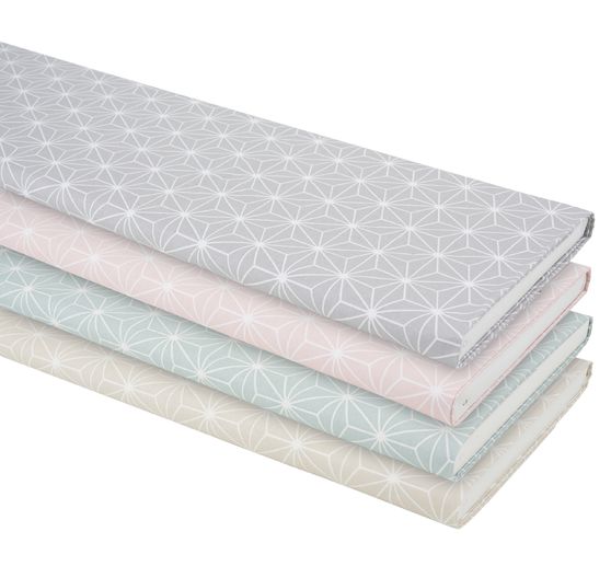 Cotton fabric "Geometric star" Polyester coated