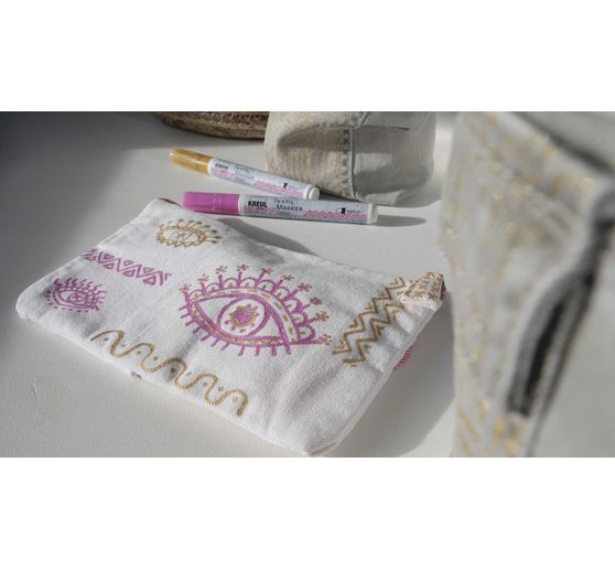 KREUL Textile Marker medium "Glitter", zestaw 5 sztuk