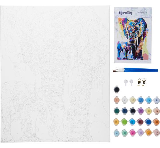 Painting by numbers "Elephants"