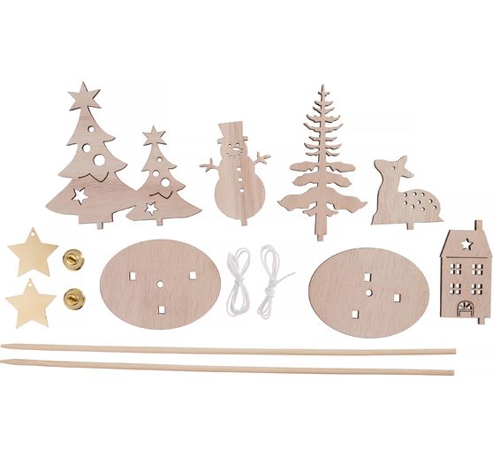 Drewniane motywy / wtyczki dekoracyjne VBS, zestaw 2 szt.