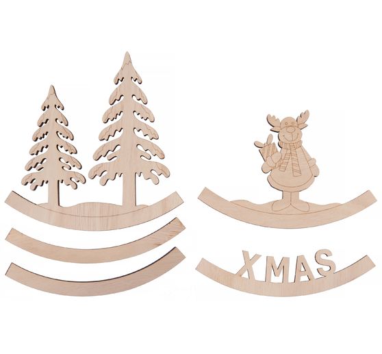 VBS Wood decoration bow "X-MAS"