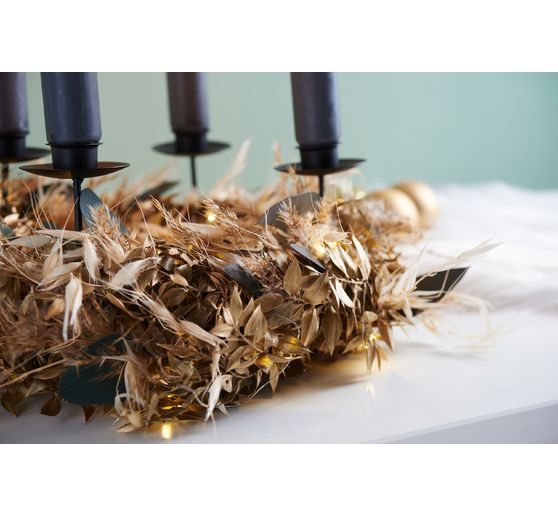 Dried ruscus wreath "Gold Wash"