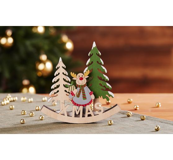 VBS Wood decoration bow "X-MAS"
