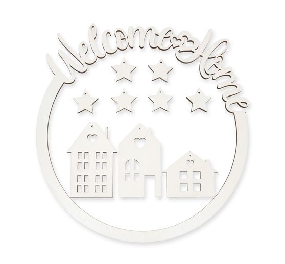 Zestaw drewnianych pierścionków "Welcome Home"