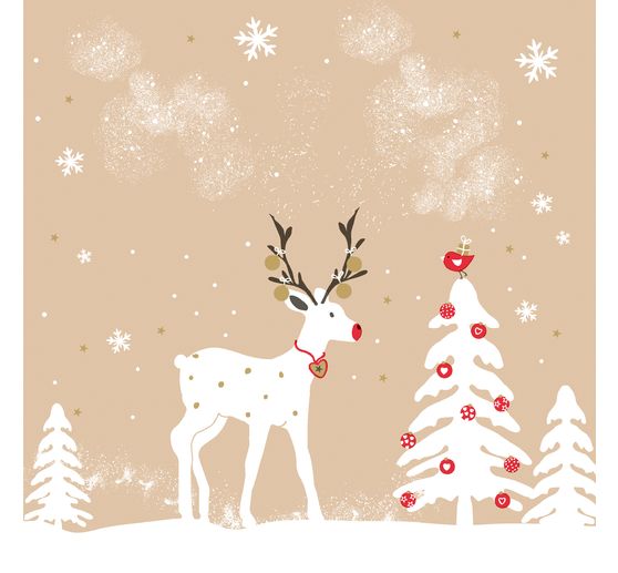 Serwetka "Pejzaż zimowy wycięty z papieru"